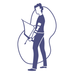 Stehender Bogenschütze mit ausgeschnittenem Bogen und Pfeil PNG-Design