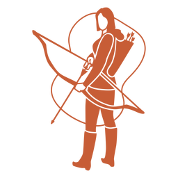 Standing archery woman cut out PNG Design