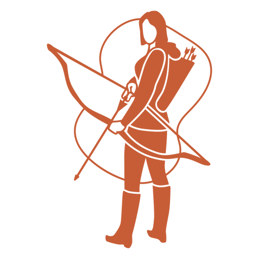 Standing archery woman cut out PNG Design