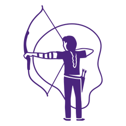 Cortar mulher com arco e flecha Desenho PNG