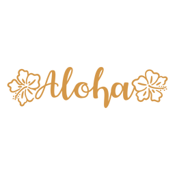 Cita plana de letras Aloha Diseño PNG