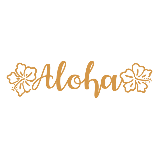 Cita plana de letras Aloha Diseño PNG