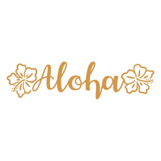 Citação plana de letras Aloha Desenho PNG