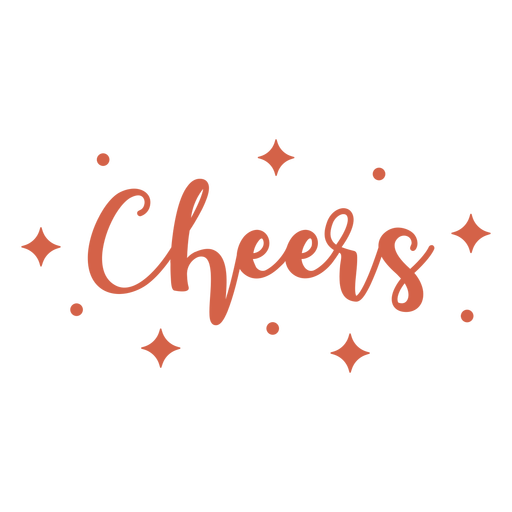 Cheers lettering flat quote
