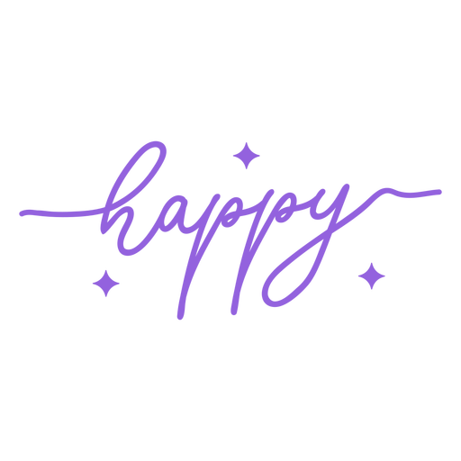 Happy lettering label