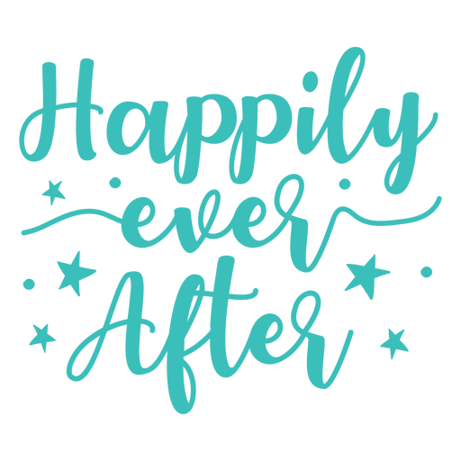 Happily ever after lettering label