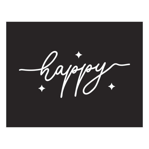 Happy lettering quote element PNG Design