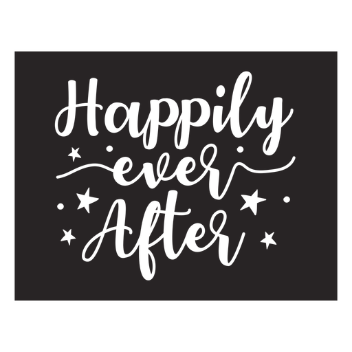 Happily ever after lettering quote element