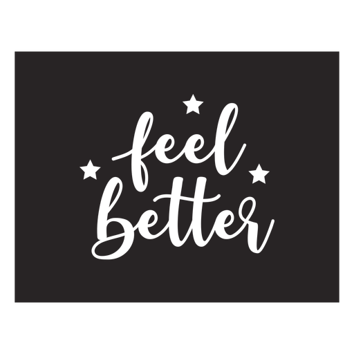 Feel better lettering quote element