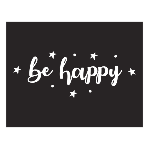 Be happy lettering quote element