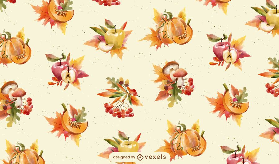 Autumn season food pattern design Autumn season food pattern design