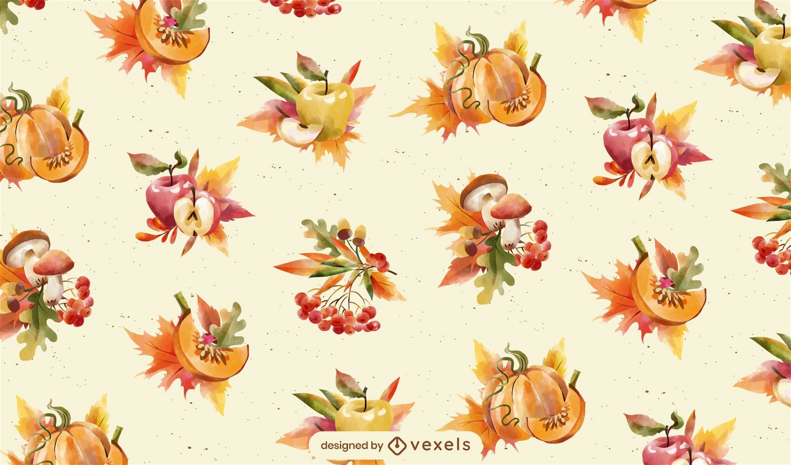 Autumn season food pattern design