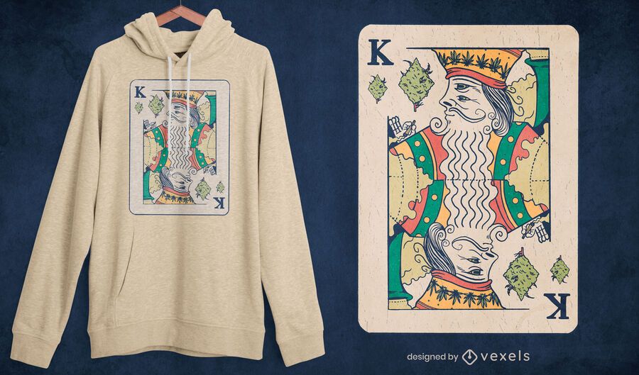 King poker card weed t-shirt design King poker card weed t-shirt design