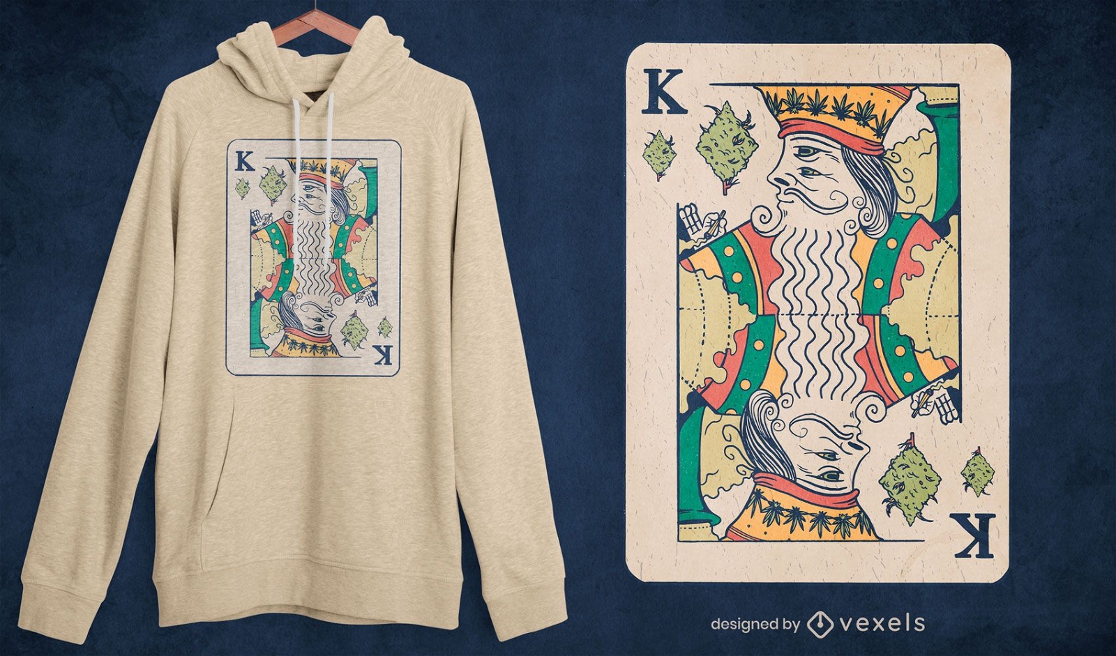 Diseño de camiseta King Poker Card Weed