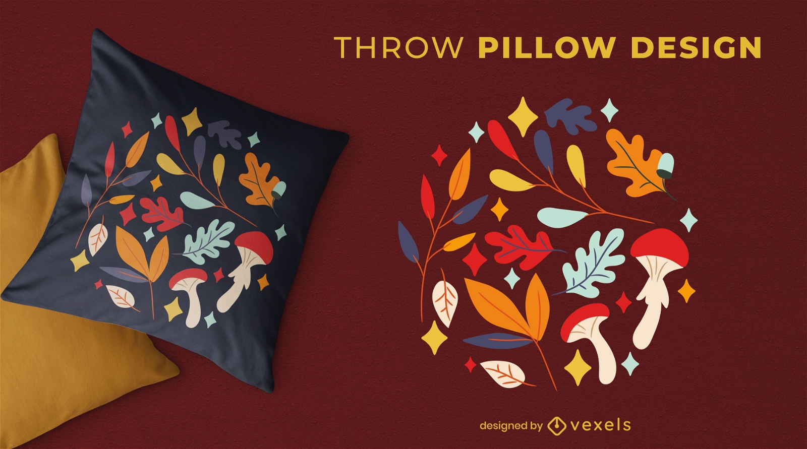Autumn decoration throw pillow design