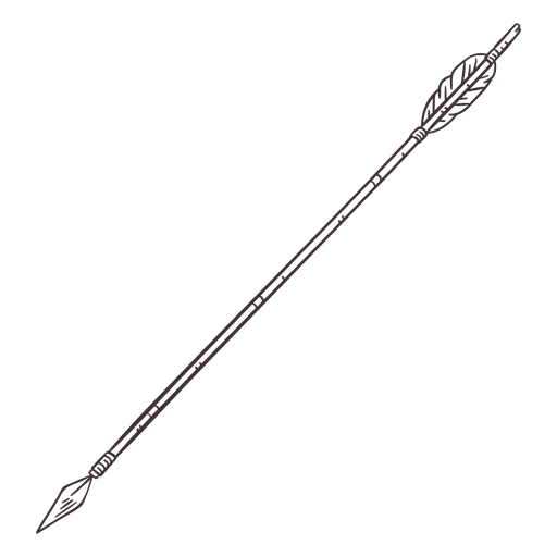 Pointy archery arrow stroke PNG Design