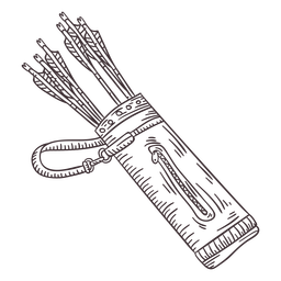 Bogenschießen-Bögen-RealistischDetailedContourLine-Stroke-CR - 11 PNG-Design