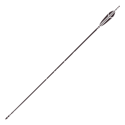 Archery arrow thin fletching cut out PNG Design