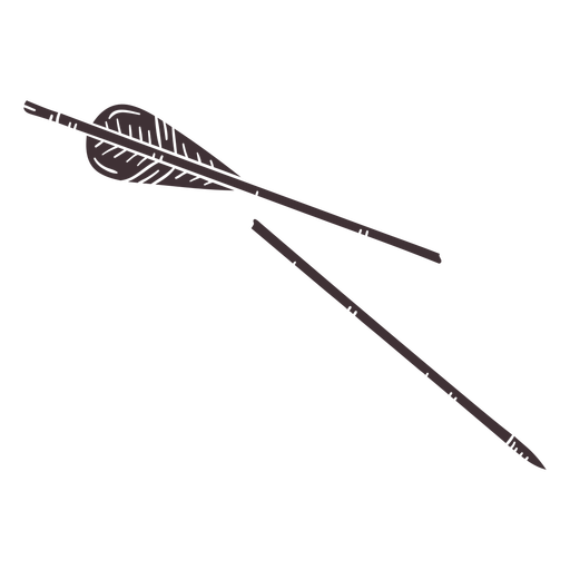 Broken simple arrow cut out PNG Design