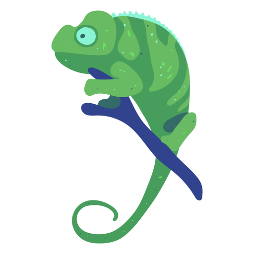 Green chameleon animal PNG Design