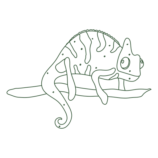 Chameleon animal nature stroke PNG Design