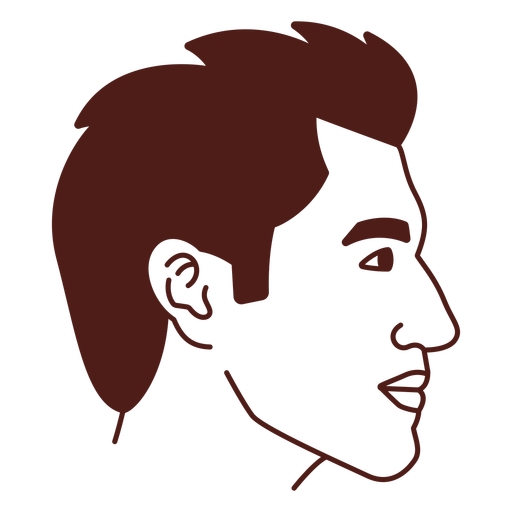 Man's haircut profile filled stroke PNG Design