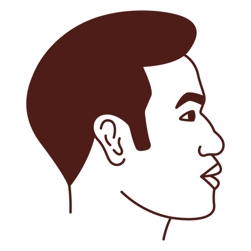 Short man's hair filled stroke PNG Design