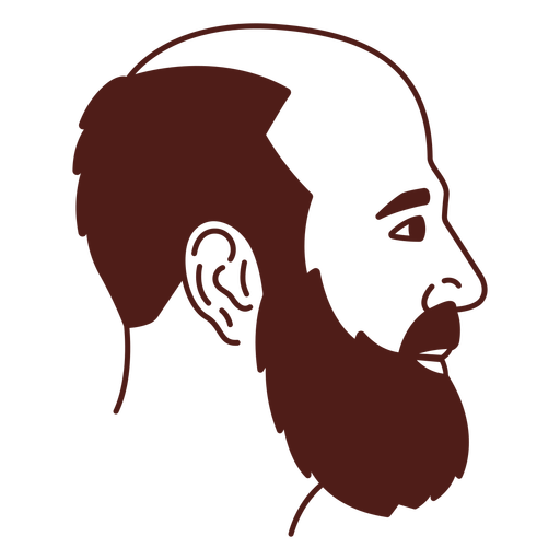 Bald head man profile filled stroke PNG Design