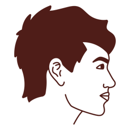 Young man mid hair filled stroke PNG Design Transparent PNG