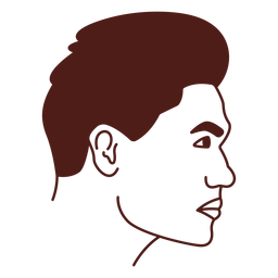 Man profile slick short hair filled stroke PNG Design Transparent PNG