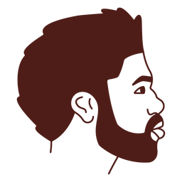 Man hairstyle profile filled stroke PNG Design