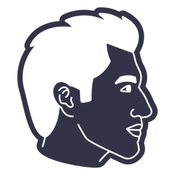 Short male hairstyle cut out PNG Design