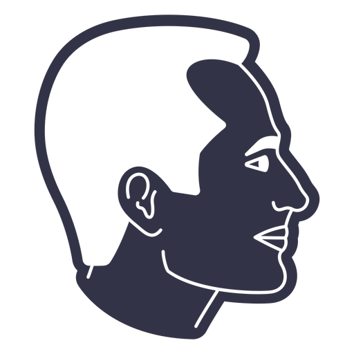Man middle age profile short hair cut out PNG Design