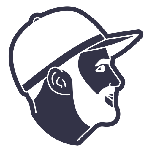 Man profile with beard and hat cut out