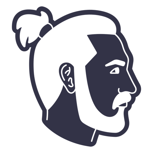 Man with ponytail cut out PNG Design