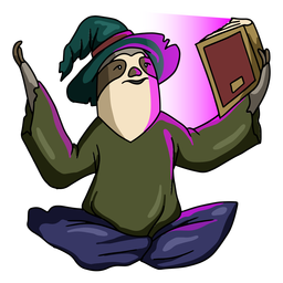 Wizard sloth color stroke Transparent PNG