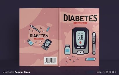 Diabetes log health book cover design