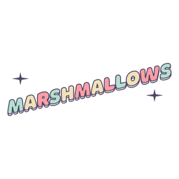 Marshmallows lettering label PNG Design