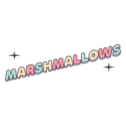 Marshmallows lettering label PNG Design