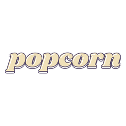 Popcorn lettering label PNG Design