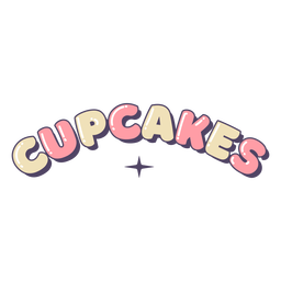 Cupcakes lettering label PNG Design Transparent PNG