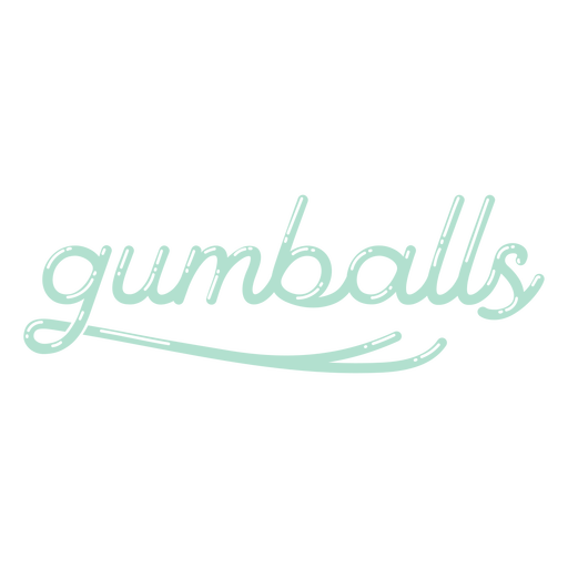 Gumballs cut out lettering label PNG Design