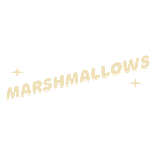 Marshmallows cut out lettering label
