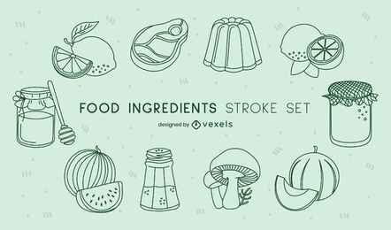 Conjunto de ingredientes para cozinhar comida