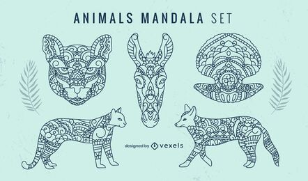 Tierisches Mandala-Dekorationsset