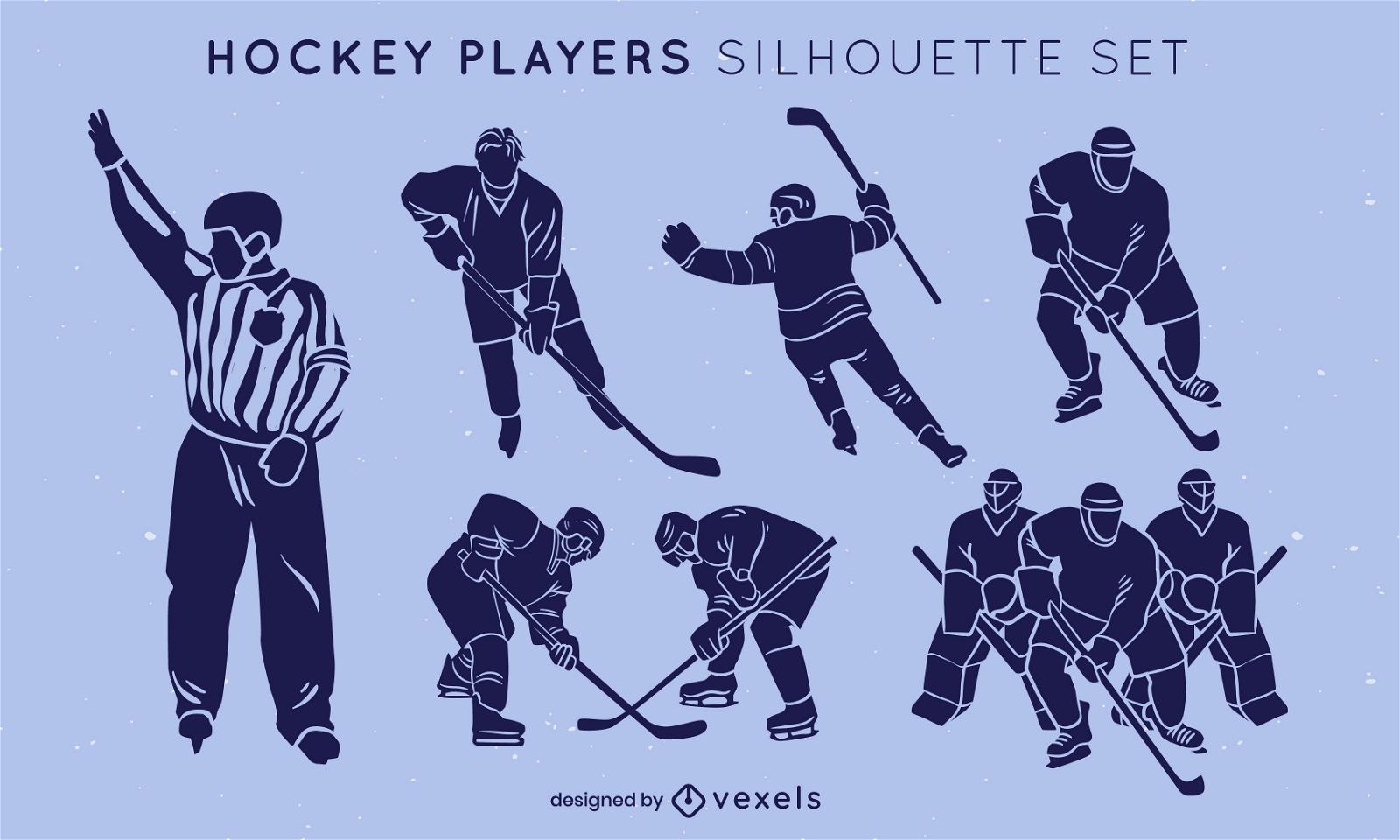 Eishockeyspieler stellen Sport-Silhouetten-Set
