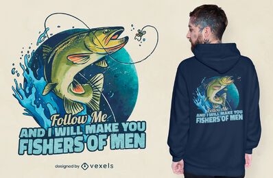 Fish sea animal quote t-shirt design