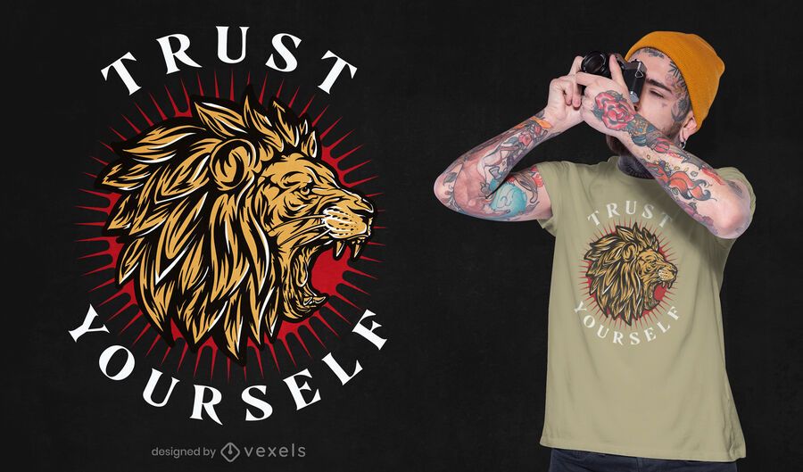 Lion roaring trust quote t-shirt design Lion roaring trust quote t-shirt design