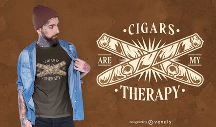 Design de camiseta com citações para charuto-terapia