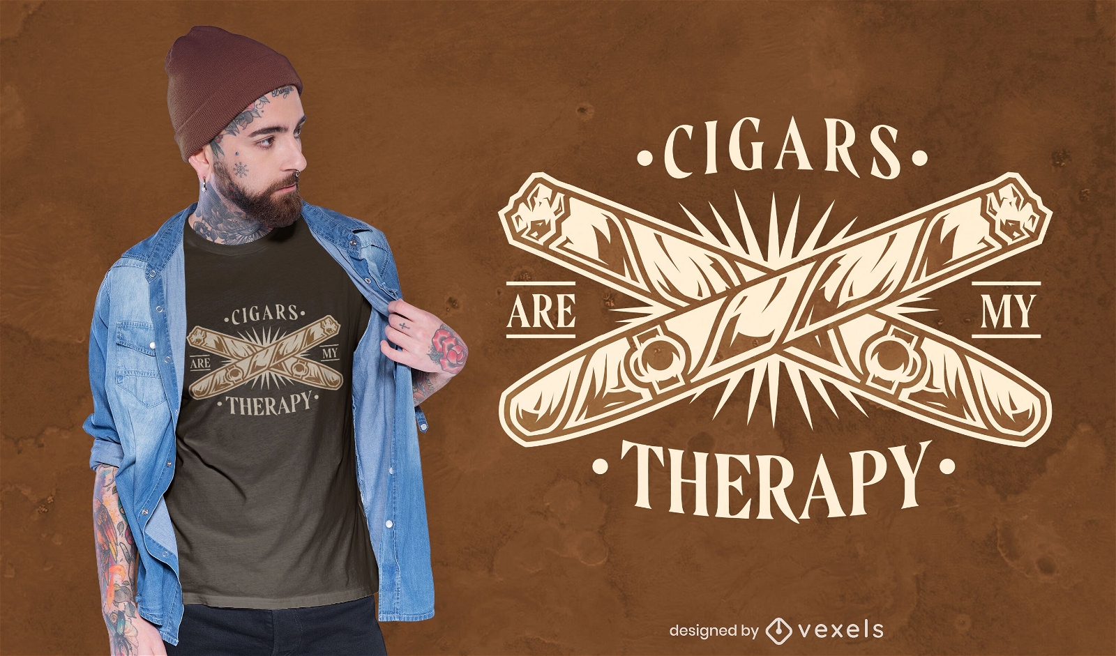 Zigarrentherapie Zitat T-Shirt Design